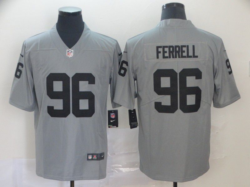 Men Oakland Raiders #96 Ferrell Grey Nike Vapor Untouchable Limited NFL Jersey